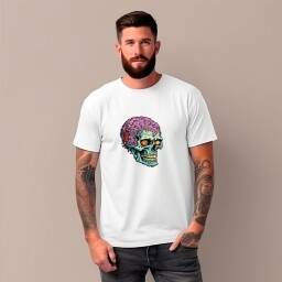 Remera Estampada 100% algodn Calavera