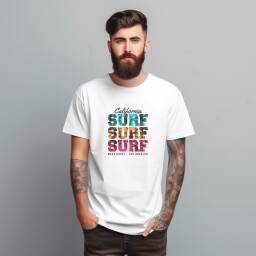 Remera Estampada 100% algodn Surf