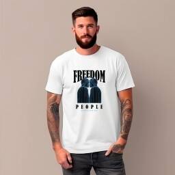 Remera Estampada 100% algodn Freedom