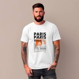 Remera Estampada 100% algodn Paris